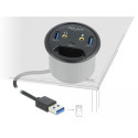 Delock Tříportový stolní rozbočovač USB 1 x USB Type-C™ a 2 x USB Typu-A + porty HD-Audio