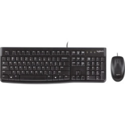 Logitech MK120, sada klávesnice s drátovou optickou myší, US, klasická, drátová (USB), černá