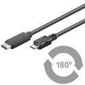 PremiumCord Kabel USB 3.1 konektor C male - USB 2.0 Micro-B male, černý, 1m