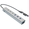 i-tec USB-A USB-C Metal charging HUB 7x port 3x USB-C 3.0 4x USB 3.0 kovový