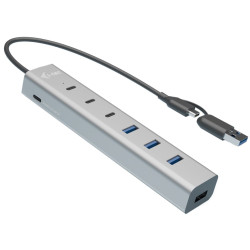 i-tec USB-A USB-C Metal charging HUB 7x port 3x USB-C 3.0 4x USB 3.0 kovový