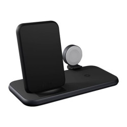 Zens Aluminium Series 4 in 1 - Stojan pro bezdrátové napájení + AC napájecí adaptér - 45 Watt - Apple Fast Charge, FC (USB) - na kabelu: USB-C - černá