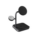 ZENS Office Charger Pro 3 - Bezdrátová nabíjecí podložka nabíjecí stojan + AC napájecí adaptér - 25 Watt - Apple Fast Charge - Certifikace MFI - černá