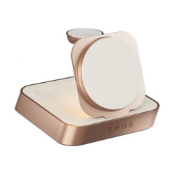 ZENS Nightstand Charger Pro 2 - Limited Edition - stojan pro bezdrátové napájení + AC napájecí adaptér - 20 Watt - Apple Fast Charge - měděná, bílá