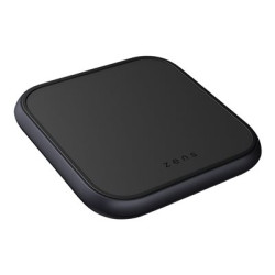 ZENS Single Aluminium - Bezdrátová nabíjecí podložka + AC napájecí adaptér - 10 Watt - Apple Fast Charge, FC (USB) - na kabelu: USB-C - černá