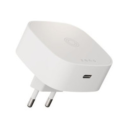 ZENS - Bezdrátový nabíjecí stojan napájecí adaptér - 18 Watt (24 pin USB-C) - bílá