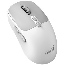 GENIUS NX-8080S BT Grey White duální Bluetooth + 2,4GHz 1600 dpi bezdrátová Copilot tichá 7tlačítková bílošedá
