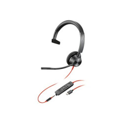 Poly Blackwire 3315 - Blackwire 3300 series - náhlavní souprava - náhlavní - kabelové - 3.5 mm jack, USB-C - černá
