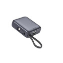 SWISSTEN POWER BANK 10000 mAh S INTEGROVANÝMI KABELY USB-C A LIGHTNING VESMÍRNĚ STŘÍBRNÁ