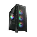 COUGAR PC skříň AIRFACE PRO RGB Black Mid Tower Airflow Panel 3 x 120mm ARGB Fans 1x 120mm ARGB Fan TG Left Panel