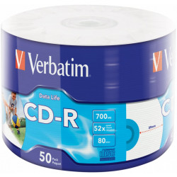 VERBATIM CD-R 700MB 52x 80min printable 50pack wrap