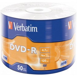 VERBATIM DVD-R AZO 4,7GB 16x 50pack wrap