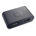 Dell - Video adaptér - 24 pin USB-C s piny (male) do HDMI, USB typ A se zdířkami (female) - magnetit - podpora 4K60 Hz (3840 x 2160), HDR support