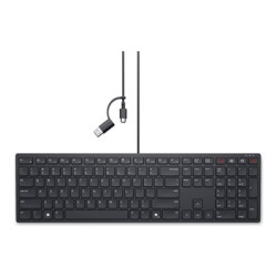 Dell Wired Collaboration Keyboard KB525C - Klávesnice - USB, USB-C - QWERTY - US mezinárodní - černá - s 3 years Advanced Exchange Service