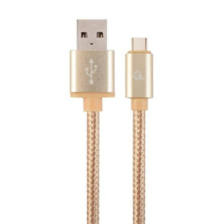 GEMBIRD CABLEXPERT Kabel USB 2.0 AM na Type-C kabel (AM CM), 1,8m, opletený, zlatý, blister