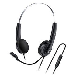 Genius HS-220U AI, sluchátka s mikrofonem, drátová, černá, 2.0, uzavřená, USB - C