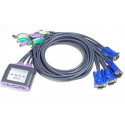 ATEN 4-port KVM PS 2 mini, audio, 1.2m kabely