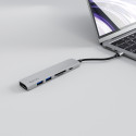 Epico 6v1 Alu Hub 8K s USB-C konektorem - stříbrná