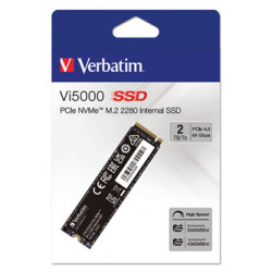 SSD Interní Verbatim Vi5000 M.2, 31827, 2000GB, černý, 5000 MB s-R, NVMe, 4300 MB s-W