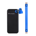 SSD Externí Verbatim Pocket SSD Black Blue, 32195, 2000GB, černý, M.2, obsahuje USB C kabel a pytlík, 1000 MB s-R, USB-C, 1000 MB 