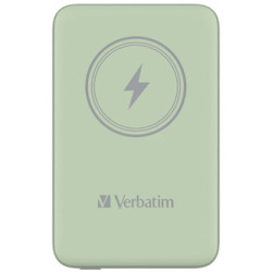 Verbatim, power banka s bezdrátovým nabíjením, 5V, nabíjení telefonu, 32246, 10 000mAh, magnetické připevnění, zelená