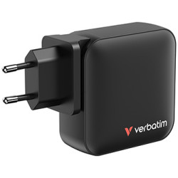 Verbatim, GaN cestovní nabíječka do sítě USB 3.0, USB C, šedá, 165 W, vyměnitelné vidlice C,G,A