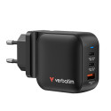 Verbatim, GaN cestovní nabíječka do sítě USB 3.0, USB C, šedá, 70W, vyměnitelné vidlice C,G,A