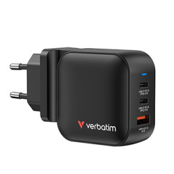 Verbatim, GaN cestovní nabíječka do sítě USB 3.0, USB C, šedá, 70W, vyměnitelné vidlice C,G,A