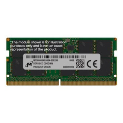 Micron - DDR5 - modul - 16 GB - SO-DIMM 262 pinů - 3200 MHz PC5-51200 - CL52 - 1.1 V - nastaveno na taktování - ECC - zelená