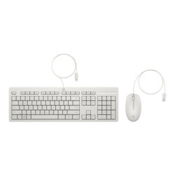 HP 225 - Klávesnice a sada myši - oboustranný, 3-zónové uspořádání, standardní zdvih klíčů - 100% - full size - USB - česká slovenská - cashmere white