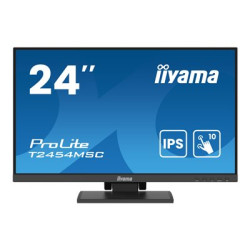 iiyama ProLite T2454MSC-B2AG - LED monitor - 23.8" - dotykový displej - 1920 x 1080 Full HD (1080p) @ 75 Hz - IPS - 300 cd m2 - 1000:1 - 4 ms - HDMI, DisplayPort - reproduktory - matná čerň