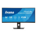 iiyama ProLite XCB3497WQSNP-B1 - LED monitor - zakřivená - 34" - 3440 x 1440 UWQHD @ 120 Hz - VA - 350 cd m2 - 3000:1 - 0.4 ms - HDMI, DisplayPort, USB-C - reproduktory - matná čerň