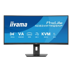 iiyama ProLite XCB3497WQSNP-B1 - LED monitor - zakřivená - 34" - 3440 x 1440 UWQHD @ 120 Hz - VA - 350 cd m2 - 3000:1 - 0.4 ms - HDMI, DisplayPort, USB-C - reproduktory - matná čerň