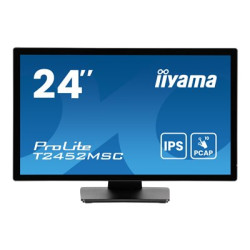 iiyama ProLite T2452MSC-B1AG - LED monitor - 24" (23.8" zobrazitelný) - dotykový displej - 1920 x 1080 Full HD (1080p) - IPS - 400 cd m2 - 1000:1 - 14 ms - HDMI, DisplayPort - reproduktory - matná čerň