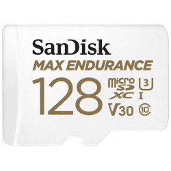 SanDisk MAX ENDURANCE microSDXC 128GB C10, U3, V30 60,000 Hours + SD Adaptér