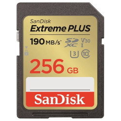 SanDisk Extreme PLUS 256GB SDXC UHS-I, Class 10, U3, V30 up to 190MB s & 130MB s Read Write + 2 years RescuePRO