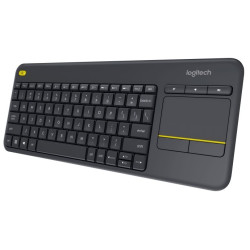 Logitech klávesnice Wireless Keyboard K400 Plus, CZ SK, unifying přijímač, černá