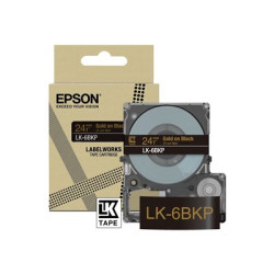 Epson LabelWorks LK-6BKP - Metalický - zlatá na černé - Role (2,4 cm x 9 m) 1 kazeta y závěsný box - pásková kazeta - pro LabelWorks LW-C610