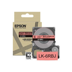 Epson LabelWorks LK-6RBJ - Černá na matné červené - Role (2,4 cm x 8 m) 1 kazeta y závěsný box - pásková kazeta - pro LabelWorks LW-C610