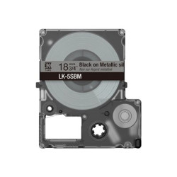 Epson LabelWorks LK-5SBM - Černá na metalické stříbrné - Role (1,8 cm x 9 m) 1 kazeta y závěsný box - pásková kazeta - pro LabelWorks LW-C410, LW-C610