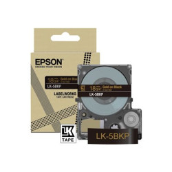 Epson LabelWorks LK-5BKP - Metalický - zlatá na černé - Role (1,8 cm x 9 m) 1 kazeta y závěsný box - pásková kazeta - pro LabelWorks LW-C410, LW-C610