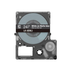 Epson LabelWorks LK-6BWJ - Bílá na matné černé - Role (2,4 cm x 8 m) 1 kazeta y závěsný box - pásková kazeta - pro LabelWorks LW-C610