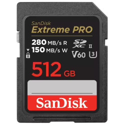 SanDisk Extreme PRO 512GB V60 UHS-II SD cards R:280 W:150MB s