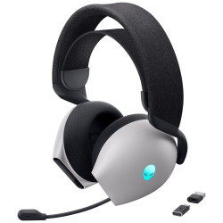 DELL bezdrátová náhlavní souprava AW725H Wireless gaming Tri - mode Headset sluchátka + mikrofon bílá