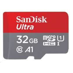SanDisk MicroSDHC karta 32GB Ultra (120MB s, A1 Class 10 UHS-I, Android - Tablet Packaging, Memory Zone App) + adaptér