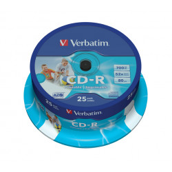 VERBATIM CD-R80 700MB 52x printable 25pack spindle