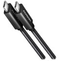 AXAGON datový a nabíjecí kabel USB-C na USB-C USB3.2 Gen 2 5A PD 100W opletený 1,5m černý