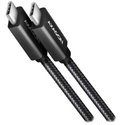 AXAGON datový a nabíjecí kabel USB-C na USB-C USB3.2 Gen 2 5A PD 100W opletený 1,5m černý