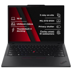 Lenovo ThinkPad T14 Gen 5 (Intel) 14" U5-125U 16 512 GB Intel Graphics 4-Cores iGPU Windows 11 Pro Černá
