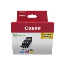 Canon CLI-526 C M Y Multi pack - 3-balení - 9 ml - žlutá, azurová, purpurová - originální - inkoustový zásobník - pro PIXMA iP4850, iP4950, iX6550, MG5150, MG5250, MG5350, MG6150, MG6250, MX895